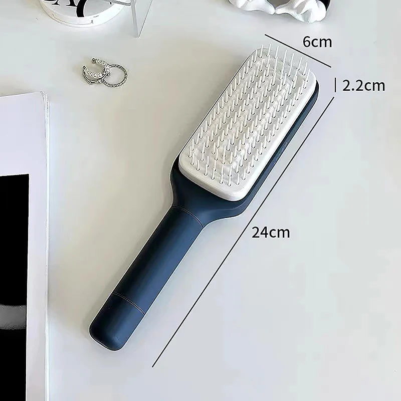Rotating Lifting Hair Comb, One Click Cleaning, Stretchable Massage Comb, Air Cushion, Airbag Comb, Women Anti-Static Hair Comb